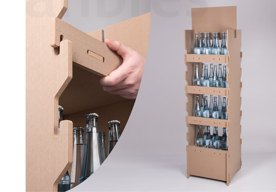 andres/Holzdisplays/Flaschendisplay/Steckdisplay/Resysta/MDF/Bambus/Bodendisplay/Steckregal